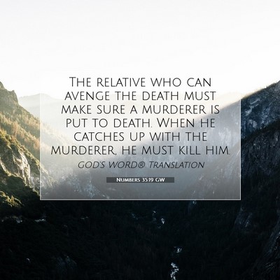 Picture 07 - Numbers 35:19 GW - The relative who can avenge the death must make - Bible Verse Picture