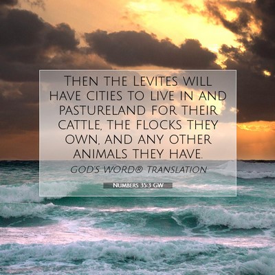 Picture 07 - Numbers 35:3 GW - Then the Levites will have cities to live in and - Bible Verse Picture