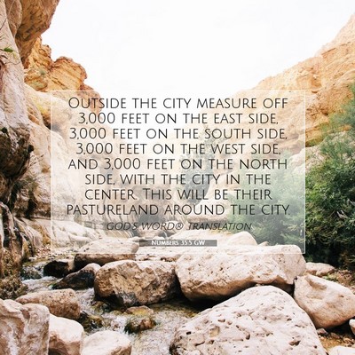 Picture 07 - Numbers 35:5 GW - Outside the city measure off 3,000 feet on the - Bible Verse Picture
