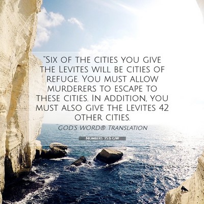 Picture 07 - Numbers 35:6 GW - “Six of the cities you give the Levites will be - Bible Verse Picture