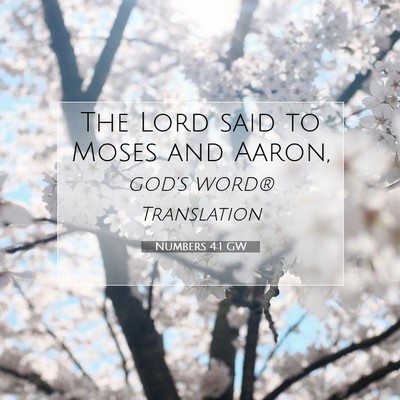Picture 07 - Numbers 4:1 GW - The Lord said to Moses and - Bible Verse Picture