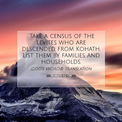 Picture 07 - Numbers 4:2 GW - “Take a census of the Levites who are descended - Bible Verse Picture