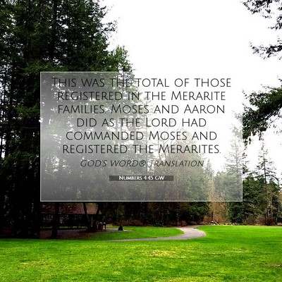 Picture 07 - Numbers 4:45 GW - This was the total of those registered in the - Bible Verse Picture