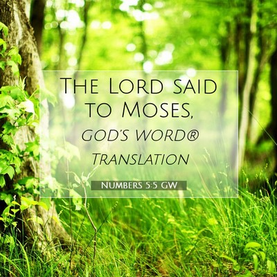 Picture 07 - Numbers 5:5 GW - The Lord said to - Bible Verse Picture