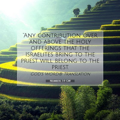 Picture 07 - Numbers 5:9 GW - “Any contribution over and above the holy - Bible Verse Picture