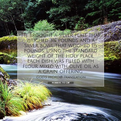 Picture 07 - Numbers 7:13 GW - He brought a silver plate that weighed 3¼ pounds - Bible Verse Picture
