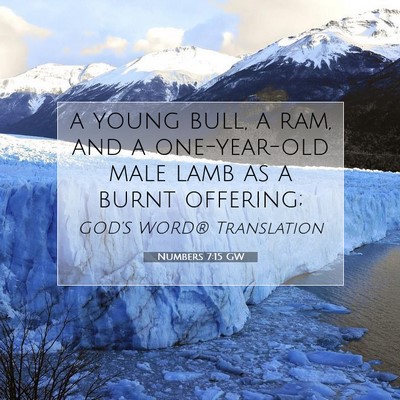 Picture 07 - Numbers 7:15 GW - a young bull, a ram, and a one-year-old male lamb - Bible Verse Picture