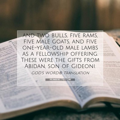 Picture 07 - Numbers 7:65 GW - and two bulls, five rams, five male goats, and - Bible Verse Picture