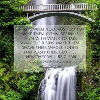 Picture 07 - Numbers 8:7 GW - This is what you must do to make them clean: - Bible Verse Picture