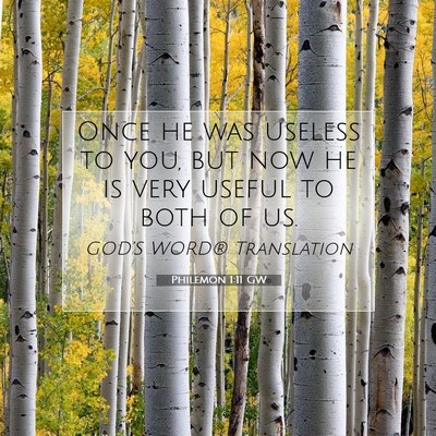 Picture 07 - Philemon 1:11 GW - Once he was useless to you, but now he is very - Bible Verse Picture