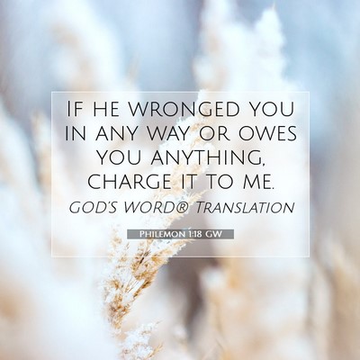 Picture 07 - Philemon 1:18 GW - If he wronged you in any way or owes you - Bible Verse Picture