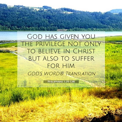 Picture 07 - Philippians 1:29 GW - God has given you the privilege not only to - Bible Verse Picture