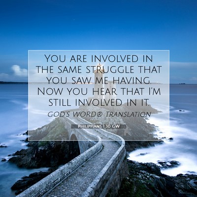 Picture 07 - Philippians 1:30 GW - You are involved in the same struggle that you - Bible Verse Picture