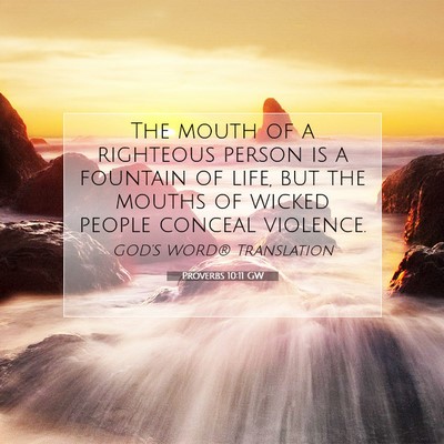 Picture 07 - Proverbs 10:11 GW - The mouth of a righteous person is a fountain of - Bible Verse Picture