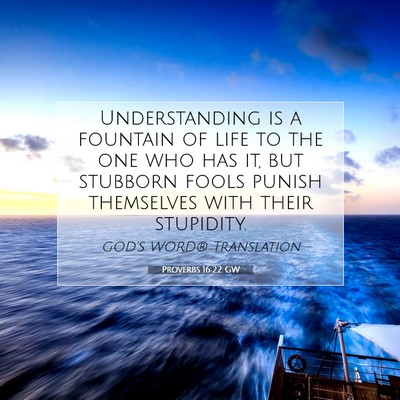 Picture 07 - Proverbs 16:22 GW - Understanding is a fountain of life to the one - Bible Verse Picture