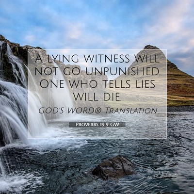 Picture 07 - Proverbs 19:9 GW - A lying witness will not go unpunished. One who - Bible Verse Picture