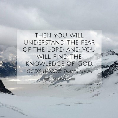 Picture 07 - Proverbs 2:5 GW - then you will understand the fear of the Lord and - Bible Verse Picture