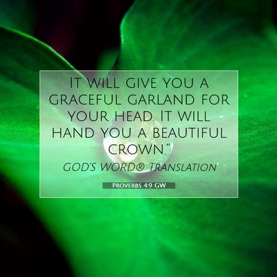 Picture 07 - Proverbs 4:9 GW - It will give you a graceful garland for your - Bible Verse Picture