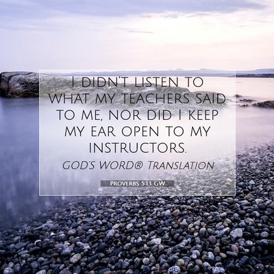 Picture 07 - Proverbs 5:13 GW - I didn’t listen to what my teachers said to me, - Bible Verse Picture