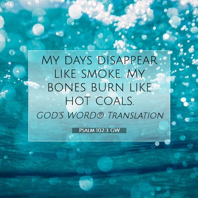 Picture 07 - Psalm 102:3 GW - My days disappear like smoke. My bones burn like - Bible Verse Picture