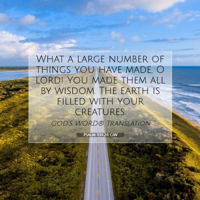 Picture 07 - Psalm 104:24 GW - What a large number of things you have made, O - Bible Verse Picture