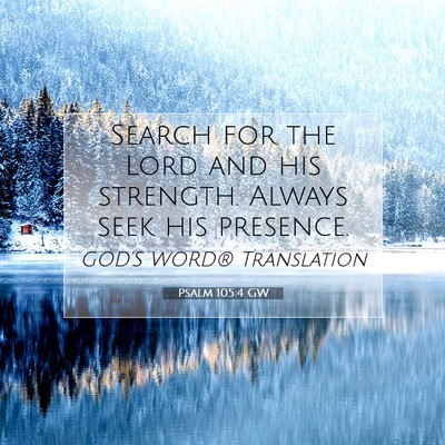 Picture 07 - Psalm 105:4 GW - Search for the Lord and his strength. Always seek - Bible Verse Picture