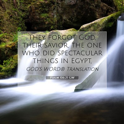 Picture 07 - Psalm 106:21 GW - They forgot God, their savior, the one who did - Bible Verse Picture