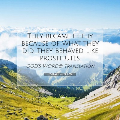 Picture 07 - Psalm 106:39 GW - They became filthy because of what they did. They - Bible Verse Picture