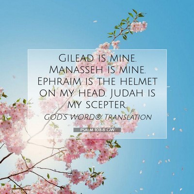 Picture 07 - Psalm 108:8 GW - Gilead is mine. Manasseh is mine. Ephraim is the - Bible Verse Picture