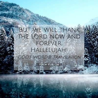 Picture 07 - Psalm 115:18 GW - But we will thank the Lord now and forever. - Bible Verse Picture