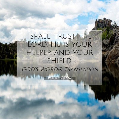 Picture 07 - Psalm 115:9 GW - Israel, trust the Lord. He is your helper and - Bible Verse Picture