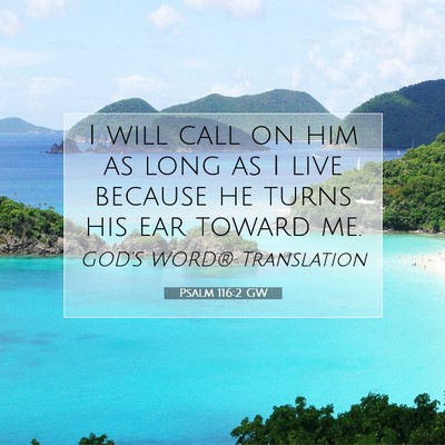 Picture 07 - Psalm 116:2 GW - I will call on him as long as I live because he - Bible Verse Picture