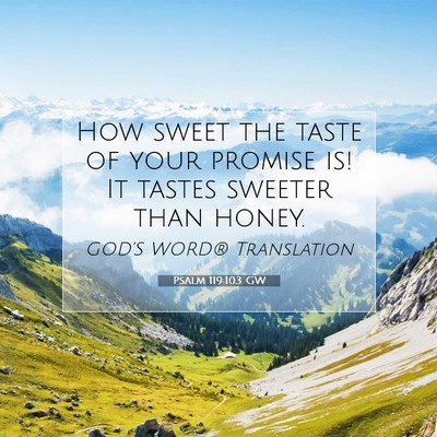 Picture 07 - Psalm 119:103 GW - How sweet the taste of your promise is! It tastes - Bible Verse Picture