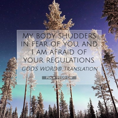 Picture 07 - Psalm 119:120 GW - My body shudders in fear of you, and I am afraid - Bible Verse Picture