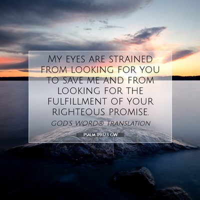 Picture 07 - Psalm 119:123 GW - My eyes are strained from looking for you to save - Bible Verse Picture