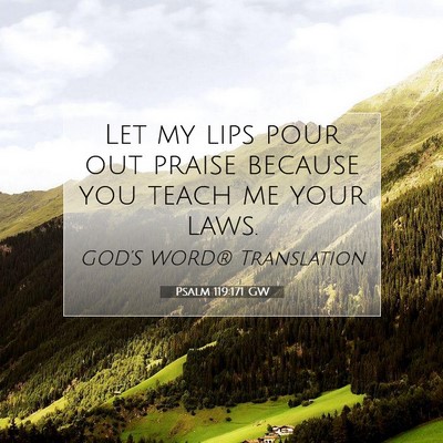 Picture 07 - Psalm 119:171 GW - Let my lips pour out praise because you teach me - Bible Verse Picture