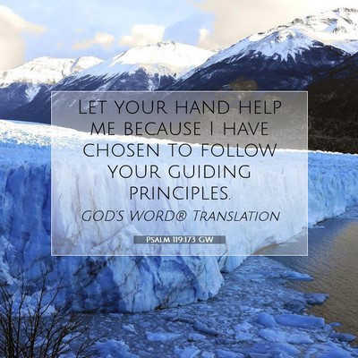 Picture 07 - Psalm 119:173 GW - Let your hand help me because I have chosen to - Bible Verse Picture