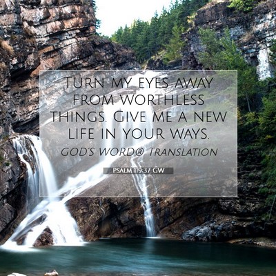 Picture 07 - Psalm 119:37 GW - Turn my eyes away from worthless things. Give me - Bible Verse Picture