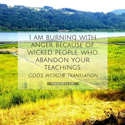 Picture 07 - Psalm 119:53 GW - I am burning with anger because of wicked people, - Bible Verse Picture