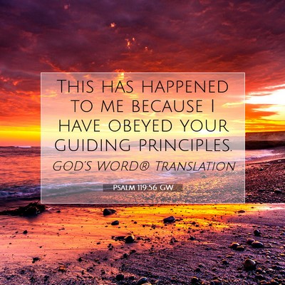 Picture 07 - Psalm 119:56 GW - This has happened to me because I have obeyed - Bible Verse Picture