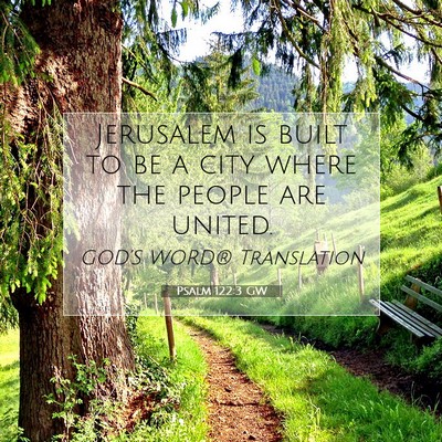 Picture 07 - Psalm 122:3 GW - Jerusalem is built to be a city where the people - Bible Verse Picture