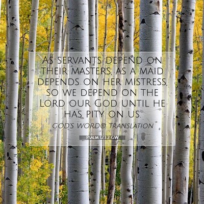 Picture 07 - Psalm 123:2 GW - As servants depend on their masters, as a maid - Bible Verse Picture