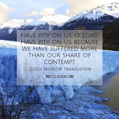 Picture 07 - Psalm 123:3 GW - Have pity on us, O Lord. Have pity on us because - Bible Verse Picture
