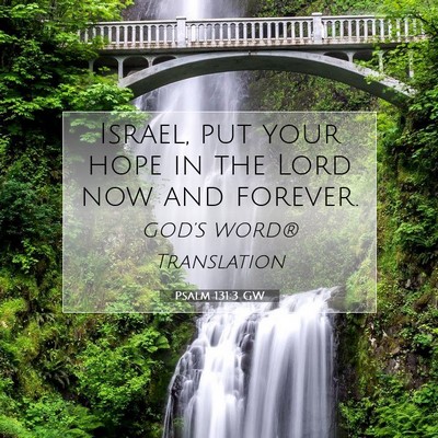 Picture 07 - Psalm 131:3 GW - Israel, put your hope in the Lord now and - Bible Verse Picture
