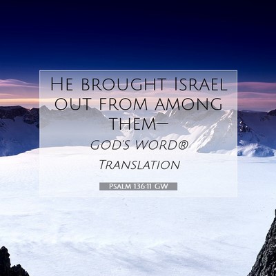 Picture 07 - Psalm 136:11 GW - He brought Israel out from among - Bible Verse Picture