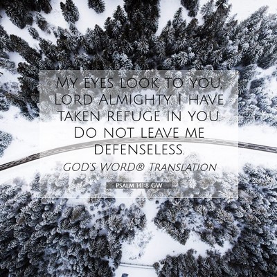 Picture 07 - Psalm 141:8 GW - My eyes look to you, Lord Almighty. I have taken - Bible Verse Picture
