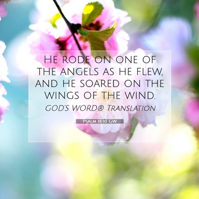 Picture 07 - Psalm 18:10 GW - He rode on one of the angels as he flew, and he - Bible Verse Picture