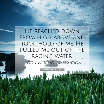 Picture 07 - Psalm 18:16 GW - He reached down from high above and took hold of - Bible Verse Picture
