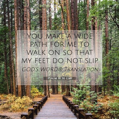 Picture 07 - Psalm 18:36 GW - You make a wide path for me to walk on so that my - Bible Verse Picture