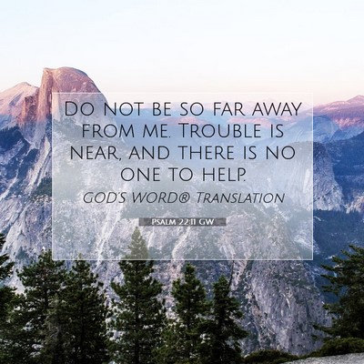 Picture 07 - Psalm 22:11 GW - Do not be so far away from me. Trouble is near, - Bible Verse Picture